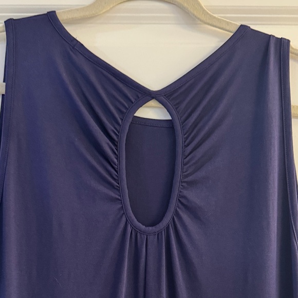 Navy Blue Sleeveless Dress with Pockets - Picture 3 of 9